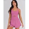 imageANRABESS Women Rompers Running Exercise Workout Set One Piece Jumpsuits Gym Yoga Outfits 2025 Summer Active Wear ClothesHot Pink