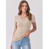 imageANRABESS Women Short Sleeve V Neck Ribbed Knit Fitted Shirts Basic Tees Tops 2025 Summer Casual TShirts Going Out OutfitsBeige