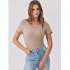 imageANRABESS Women Short Sleeve V Neck Ribbed Knit Fitted Shirts Basic Tees Tops 2025 Summer Casual TShirts Going Out OutfitsLight Khaki