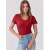 imageANRABESS Women Short Sleeve V Neck Ribbed Knit Fitted Shirts Basic Tees Tops 2025 Summer Casual TShirts Going Out OutfitsRed