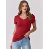imageANRABESS Women Short Sleeve V Neck Ribbed Knit Fitted Shirts Basic Tees Tops 2025 Summer Casual TShirts Going Out OutfitsRed