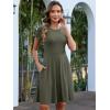 imageANRABESS Women Summer Short Sleeve Ribbed Knit Fit ampamp Flare ALine Flowy Business Casual Work Basic Mini Dress with PocketsArmy Green