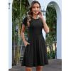 imageANRABESS Women Summer Short Sleeve Ribbed Knit Fit ampamp Flare ALine Flowy Business Casual Work Basic Mini Dress with PocketsBlack