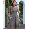imageANRABESS Women Summer Short Sleeve Ribbed Knit Fit ampamp Flare ALine Flowy Business Casual Work Basic Mini Dress with PocketsGray