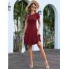 imageANRABESS Women Summer Short Sleeve Ribbed Knit Fit ampamp Flare ALine Flowy Business Casual Work Basic Mini Dress with PocketsRed