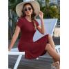 imageANRABESS Women Summer Short Sleeve Ribbed Knit Fit ampamp Flare ALine Flowy Business Casual Work Basic Mini Dress with PocketsRed