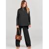 imageANRABESS Women Two Piece Outfits Oversized Turtleneck Knit Pullover Sweater Top Wide Leg Pants Lounge Set Sweatsuit 2025 FallBlack