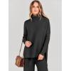 imageANRABESS Women Two Piece Outfits Oversized Turtleneck Knit Pullover Sweater Top Wide Leg Pants Lounge Set Sweatsuit 2025 FallBlack