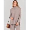imageANRABESS Women Two Piece Outfits Oversized Turtleneck Knit Pullover Sweater Top Wide Leg Pants Lounge Set Sweatsuit 2025 FallCamel