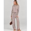 imageANRABESS Women Two Piece Outfits Oversized Turtleneck Knit Pullover Sweater Top Wide Leg Pants Lounge Set Sweatsuit 2025 FallCamel