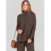 imageANRABESS Women Two Piece Outfits Oversized Turtleneck Knit Pullover Sweater Top Wide Leg Pants Lounge Set Sweatsuit 2025 FallChocola