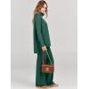 imageANRABESS Women Two Piece Outfits Oversized Turtleneck Knit Pullover Sweater Top Wide Leg Pants Lounge Set Sweatsuit 2025 FallDark Green