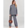 imageANRABESS Women Two Piece Outfits Oversized Turtleneck Knit Pullover Sweater Top Wide Leg Pants Lounge Set Sweatsuit 2025 FallDark Grey