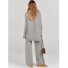 imageANRABESS Women Two Piece Outfits Oversized Turtleneck Knit Pullover Sweater Top Wide Leg Pants Lounge Set Sweatsuit 2025 FallGray Apricort