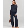 imageANRABESS Women Two Piece Outfits Oversized Turtleneck Knit Pullover Sweater Top Wide Leg Pants Lounge Set Sweatsuit 2025 FallNavy Blue
