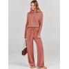 imageANRABESS Women Two Piece Outfits Oversized Turtleneck Knit Pullover Sweater Top Wide Leg Pants Lounge Set Sweatsuit 2025 FallRust