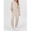imageANRABESS Womens 2 Piece Outfits Sweatsuits Oversized Sweatshirts Barrel Pants Matching Lounge Sets 2025 Fall Travel ClothesAlmond