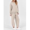 imageANRABESS Womens 2 Piece Outfits Sweatsuits Oversized Sweatshirts Barrel Pants Matching Lounge Sets 2025 Fall Travel ClothesAlmond