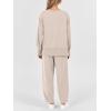 imageANRABESS Womens 2 Piece Outfits Sweatsuits Oversized Sweatshirts Barrel Pants Matching Lounge Sets 2025 Fall Travel ClothesAlmond