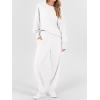 imageANRABESS Womens 2 Piece Outfits Sweatsuits Oversized Sweatshirts Barrel Pants Matching Lounge Sets 2025 Fall Travel ClothesWhite