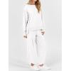 imageANRABESS Womens 2 Piece Outfits Sweatsuits Oversized Sweatshirts Barrel Pants Matching Lounge Sets 2025 Fall Travel ClothesWhite
