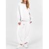 imageANRABESS Womens 2 Piece Outfits Sweatsuits Oversized Sweatshirts Barrel Pants Matching Lounge Sets 2025 Fall Travel ClothesWhite