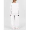imageANRABESS Womens 2 Piece Outfits Sweatsuits Oversized Sweatshirts Barrel Pants Matching Lounge Sets 2025 Fall Travel ClothesWhite
