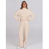 imageANRABESS Womens 2 Piece Outfits Turtleneck Matching Lounge Set Sweater Top Wide Leg Pants Fall Cozy Knit Sweatsuit LoungewearAprticot