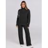 imageANRABESS Womens 2 Piece Outfits Turtleneck Matching Lounge Set Sweater Top Wide Leg Pants Fall Cozy Knit Sweatsuit LoungewearBlack
