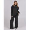 imageANRABESS Womens 2 Piece Outfits Turtleneck Matching Lounge Set Sweater Top Wide Leg Pants Fall Cozy Knit Sweatsuit LoungewearBlack
