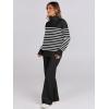 imageANRABESS Womens 2 Piece Outfits Turtleneck Matching Lounge Set Sweater Top Wide Leg Pants Fall Cozy Knit Sweatsuit LoungewearBlack White Stripe