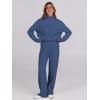imageANRABESS Womens 2 Piece Outfits Turtleneck Matching Lounge Set Sweater Top Wide Leg Pants Fall Cozy Knit Sweatsuit LoungewearBlue