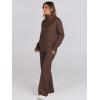 imageANRABESS Womens 2 Piece Outfits Turtleneck Matching Lounge Set Sweater Top Wide Leg Pants Fall Cozy Knit Sweatsuit LoungewearCoffee