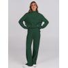 imageANRABESS Womens 2 Piece Outfits Turtleneck Matching Lounge Set Sweater Top Wide Leg Pants Fall Cozy Knit Sweatsuit LoungewearGreen