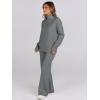 imageANRABESS Womens 2 Piece Outfits Turtleneck Matching Lounge Set Sweater Top Wide Leg Pants Fall Cozy Knit Sweatsuit LoungewearGrey