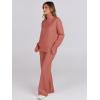 imageANRABESS Womens 2 Piece Outfits Turtleneck Matching Lounge Set Sweater Top Wide Leg Pants Fall Cozy Knit Sweatsuit LoungewearRust