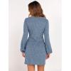 imageANRABESS Womens 2025 Fall Dress Long Lantern Sleeve Ribbed Knit Casual Tie Waist Lightweight Mini Sweater DressGrey Blue