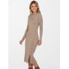 imageANRABESS Womens 2025 Fall Long Sleeve Midi Dress Ribbed Knit Bodycon Fitted Button Down Wedding Guest Slit Sweater DressesTan