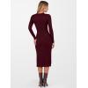 imageANRABESS Womens 2025 Fall Long Sleeve Midi Dress Ribbed Knit Bodycon Fitted Button Down Wedding Guest Slit Sweater DressesWine Red