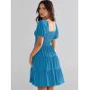 imageANRABESS Womens 2025 Summer Casual Dress Square Neck Puff Sleeve Boho Beach Vacation Short DressDeep Sky Blue