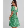 imageANRABESS Womens 2025 Summer Casual Dress Square Neck Puff Sleeve Boho Beach Vacation Short DressGreen Floral