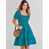 imageANRABESS Womens 2025 Summer Casual Dress Square Neck Puff Sleeve Boho Beach Vacation Short DressLake Green Teal