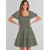 imageANRABESS Womens 2025 Summer Casual Dress Square Neck Puff Sleeve Boho Beach Vacation Short DressOlive Green