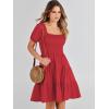 imageANRABESS Womens 2025 Summer Casual Dress Square Neck Puff Sleeve Boho Beach Vacation Short DressRed