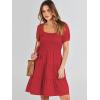 imageANRABESS Womens 2025 Summer Casual Dress Square Neck Puff Sleeve Boho Beach Vacation Short DressRed