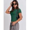 imageANRABESS Womens 3 Pack Short Sleeve Shirts 2025 Crop Tops Tight Fitted Basic Tees Workout T Shirts Y2k Clothes Summer OutfitBlackwhitedeep Green