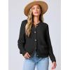 imageANRABESS Womens Cardigan Sweater Long Sleeve Button Down Lady Tweed Knit Jackets 2025 Fall OutfitsBlack
