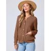imageANRABESS Womens Cardigan Sweater Long Sleeve Button Down Lady Tweed Knit Jackets 2025 Fall OutfitsBrown