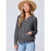 imageANRABESS Womens Cardigan Sweater Long Sleeve Button Down Lady Tweed Knit Jackets 2025 Fall OutfitsDark Grey