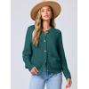 imageANRABESS Womens Cardigan Sweater Long Sleeve Button Down Lady Tweed Knit Jackets 2025 Fall OutfitsDeep Green